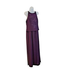 J.R. Nites Petites by Caliendo VTG 90s Purple Jumpsuit Romper Size 14P
